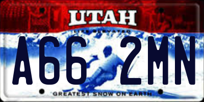 UT license plate A662MN
