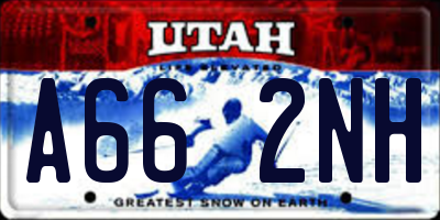 UT license plate A662NH