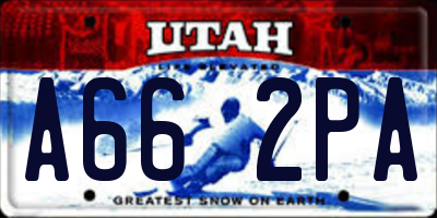 UT license plate A662PA