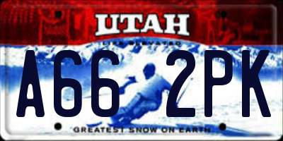 UT license plate A662PK