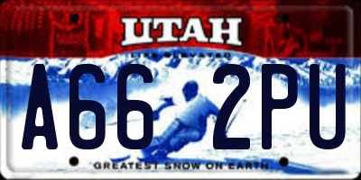 UT license plate A662PU