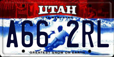 UT license plate A662RL
