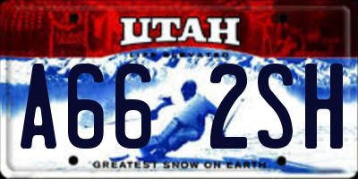 UT license plate A662SH