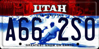 UT license plate A662SO