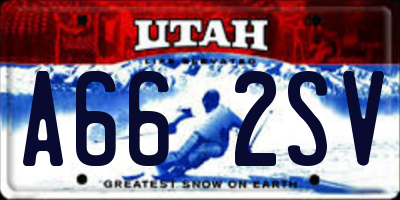UT license plate A662SV