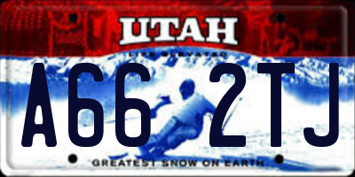 UT license plate A662TJ