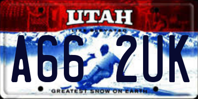 UT license plate A662UK