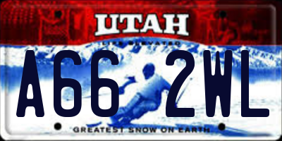 UT license plate A662WL
