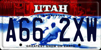 UT license plate A662XW