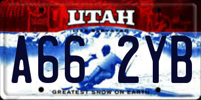 UT license plate A662YB