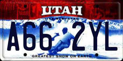 UT license plate A662YL