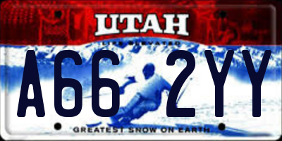 UT license plate A662YY
