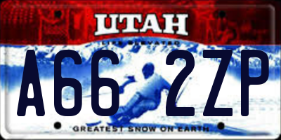 UT license plate A662ZP