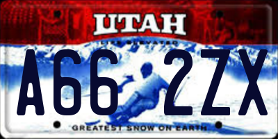UT license plate A662ZX
