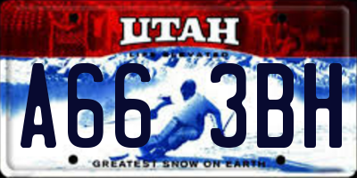 UT license plate A663BH