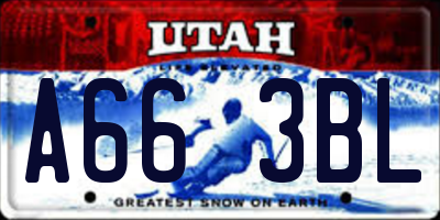 UT license plate A663BL