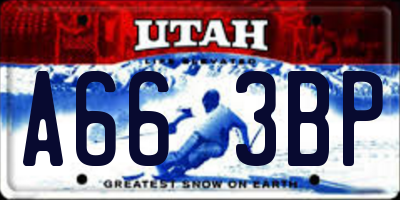 UT license plate A663BP