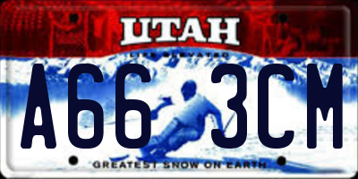 UT license plate A663CM