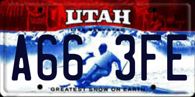 UT license plate A663FE