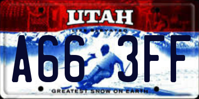 UT license plate A663FF