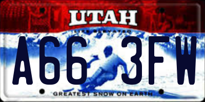 UT license plate A663FW