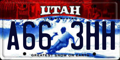 UT license plate A663HH