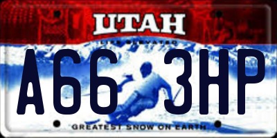 UT license plate A663HP