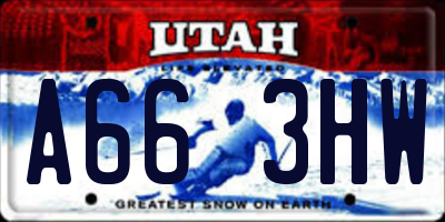 UT license plate A663HW