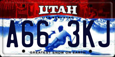 UT license plate A663KJ