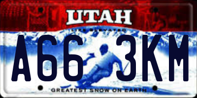 UT license plate A663KM