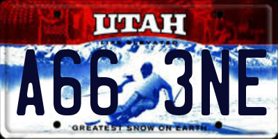 UT license plate A663NE