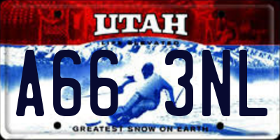 UT license plate A663NL