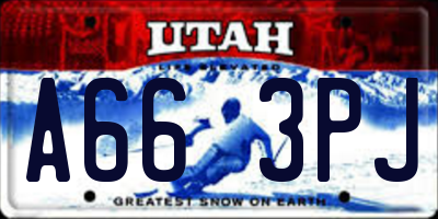 UT license plate A663PJ