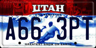 UT license plate A663PT