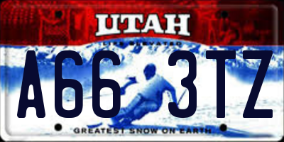 UT license plate A663TZ
