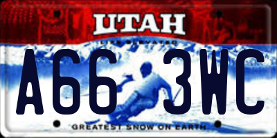UT license plate A663WC