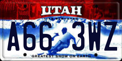 UT license plate A663WZ