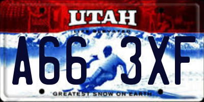 UT license plate A663XF