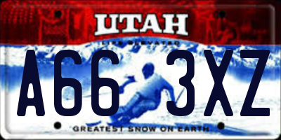 UT license plate A663XZ