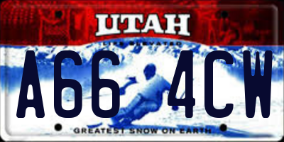 UT license plate A664CW