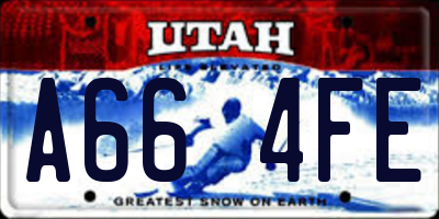 UT license plate A664FE