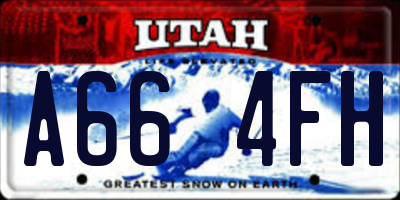 UT license plate A664FH