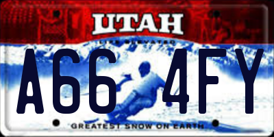 UT license plate A664FY