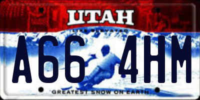 UT license plate A664HM