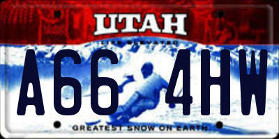 UT license plate A664HW