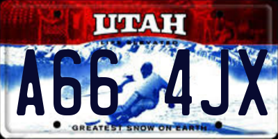 UT license plate A664JX