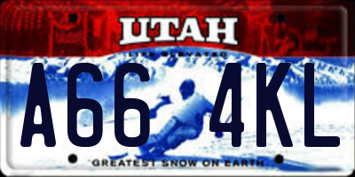 UT license plate A664KL