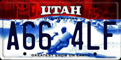 UT license plate A664LF