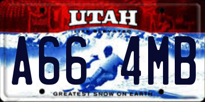 UT license plate A664MB