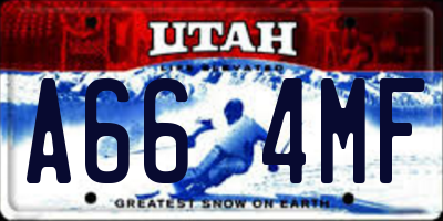 UT license plate A664MF